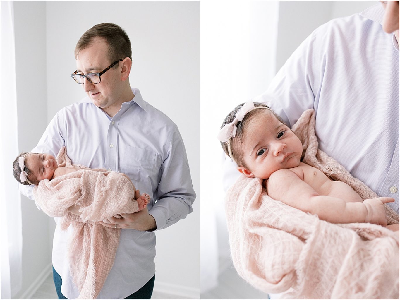 Dad and baby girl | Newborn Photoshoot with Lindsay Konopa Photography