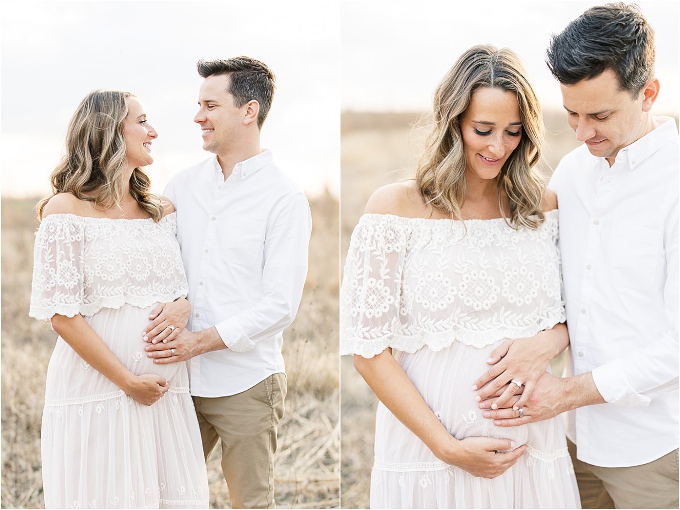 Mom and Dad to be standing together for maternity photos. Photos by Broad Ripple IN Maternity Photographer, Lindsay Konopa Photography.