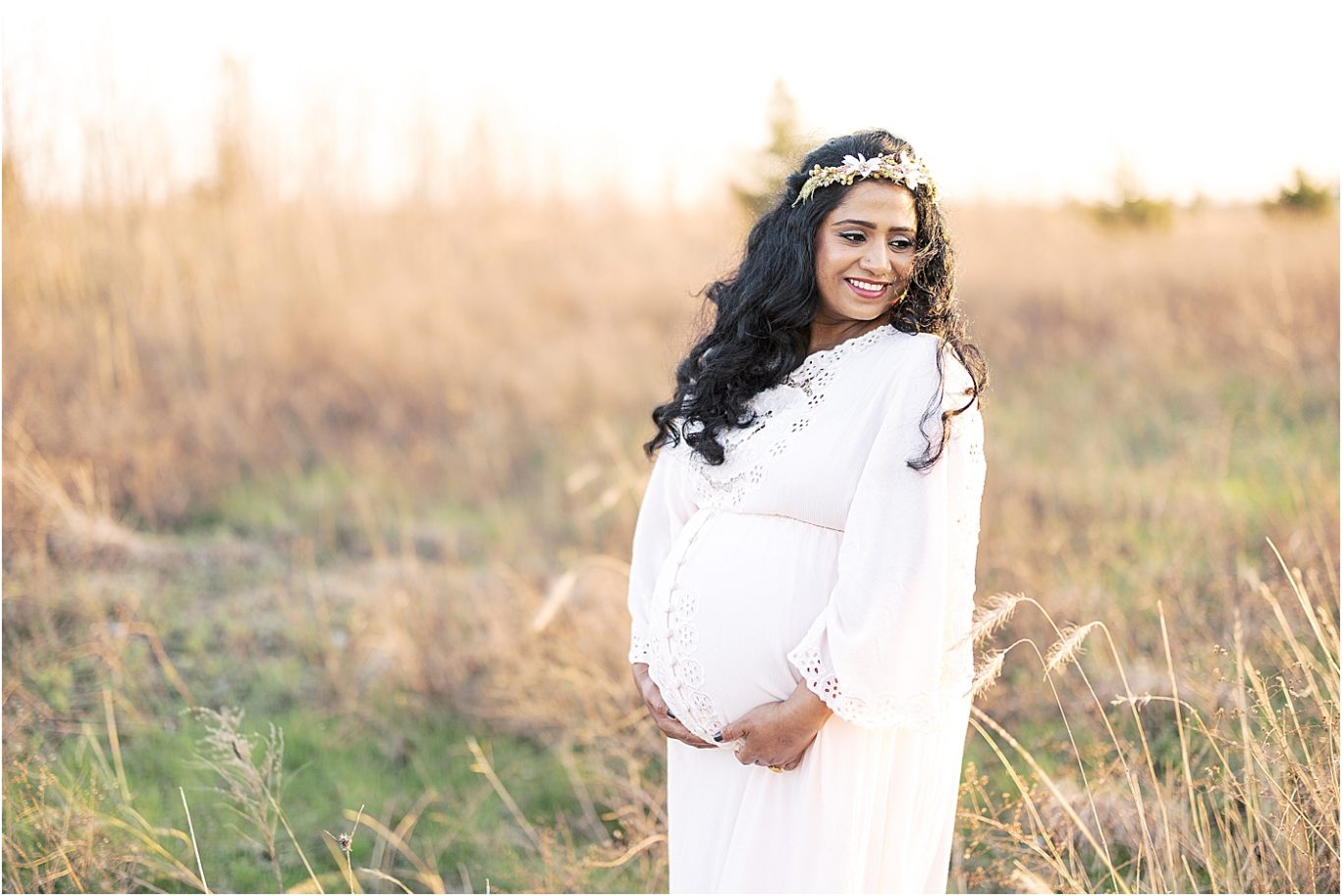 Glowing Mama-to-be during maternity photos. Photo by Lindsay Konopa Photography.