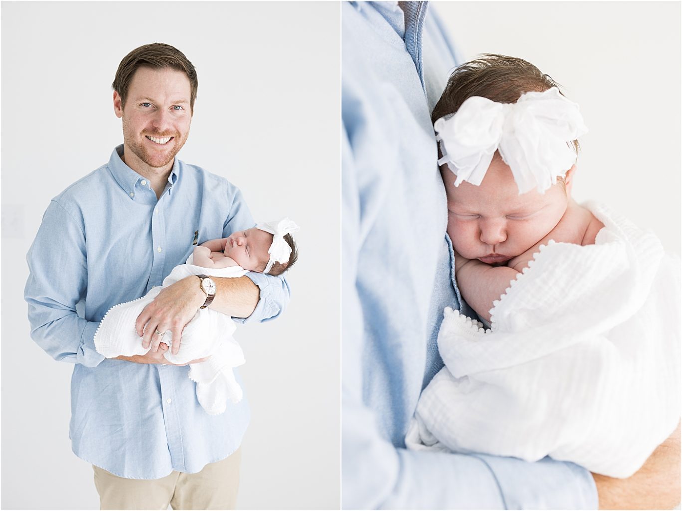 Dad and newborn baby girl | Lindsay Konopa Photograpahy