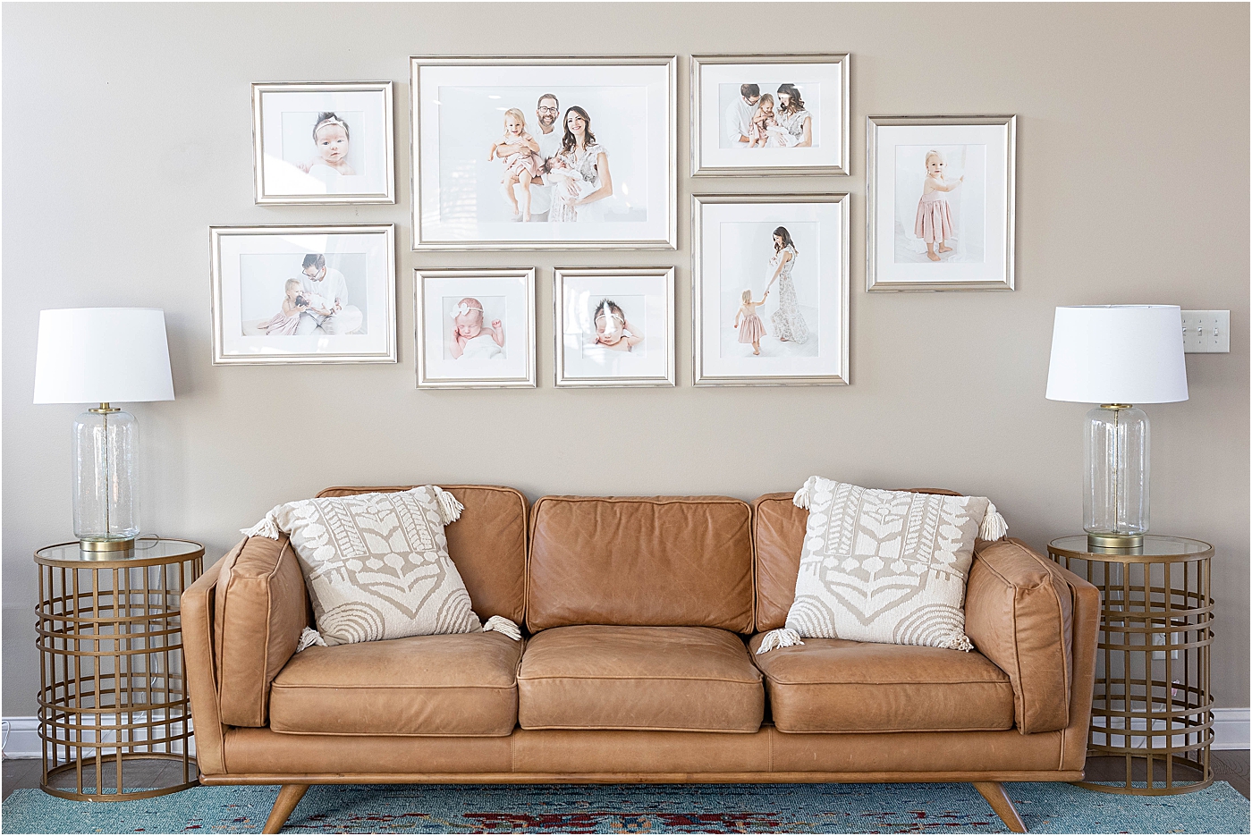 Custom gallery wall for family displaying their daughters newborn session | Lindsay Konopa Photography