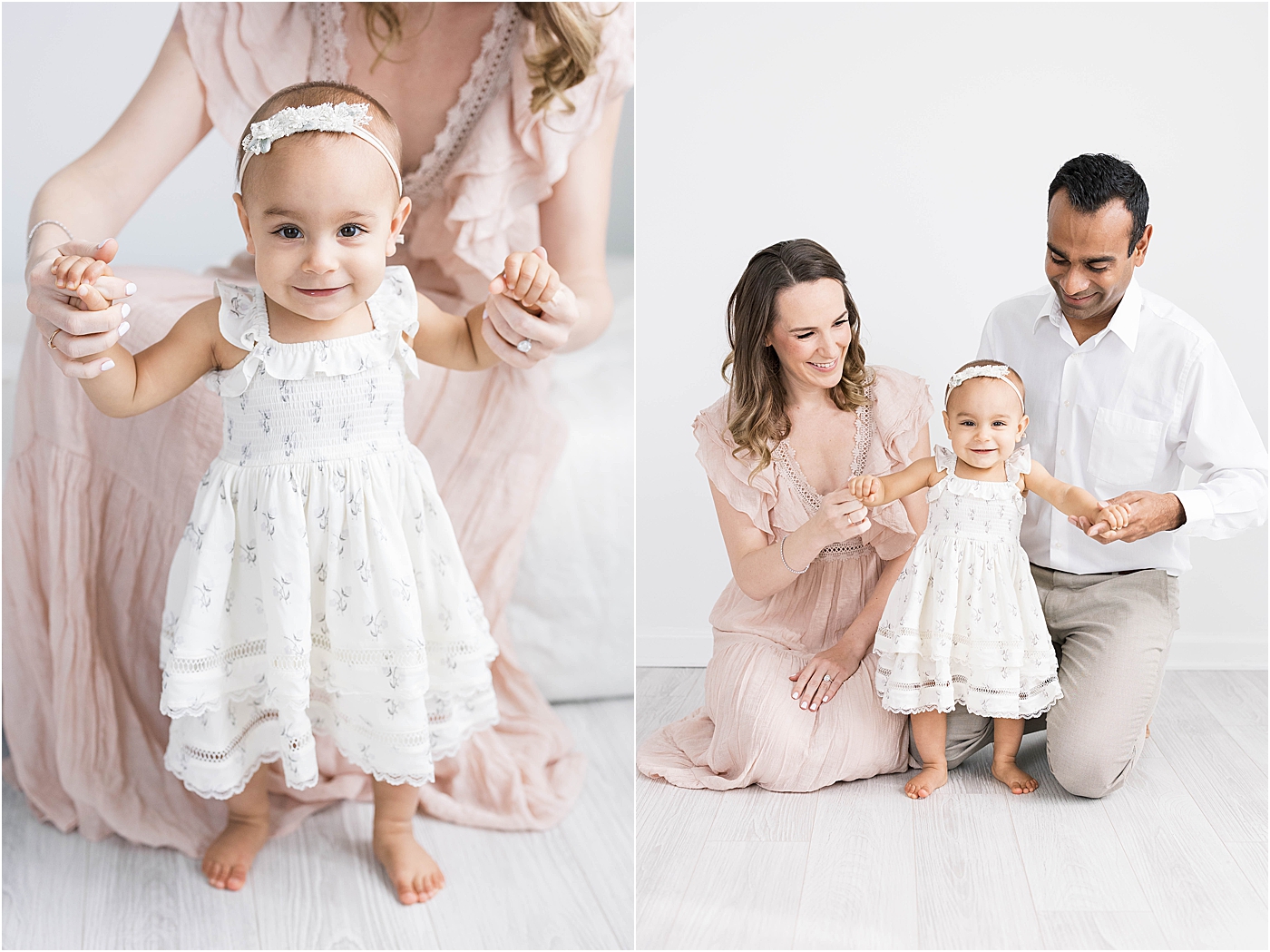 Family portraits during first birthday session for daughter | Lindsay Konopa Photography