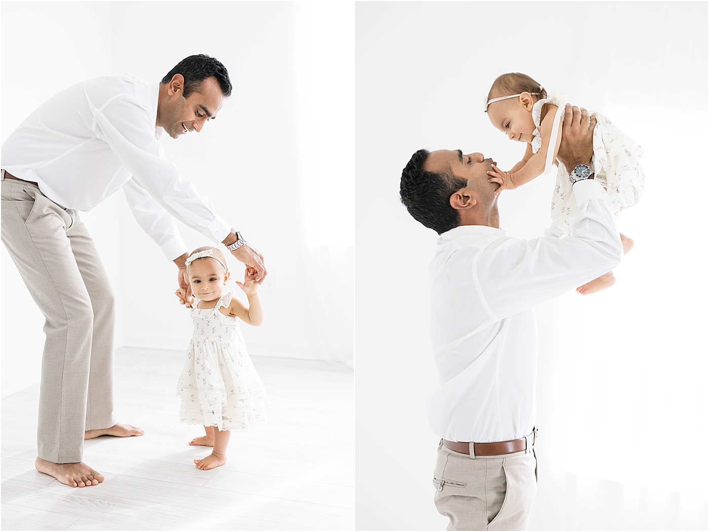 Dad playing with his one year old daughter | Lindsay Konopa Photography