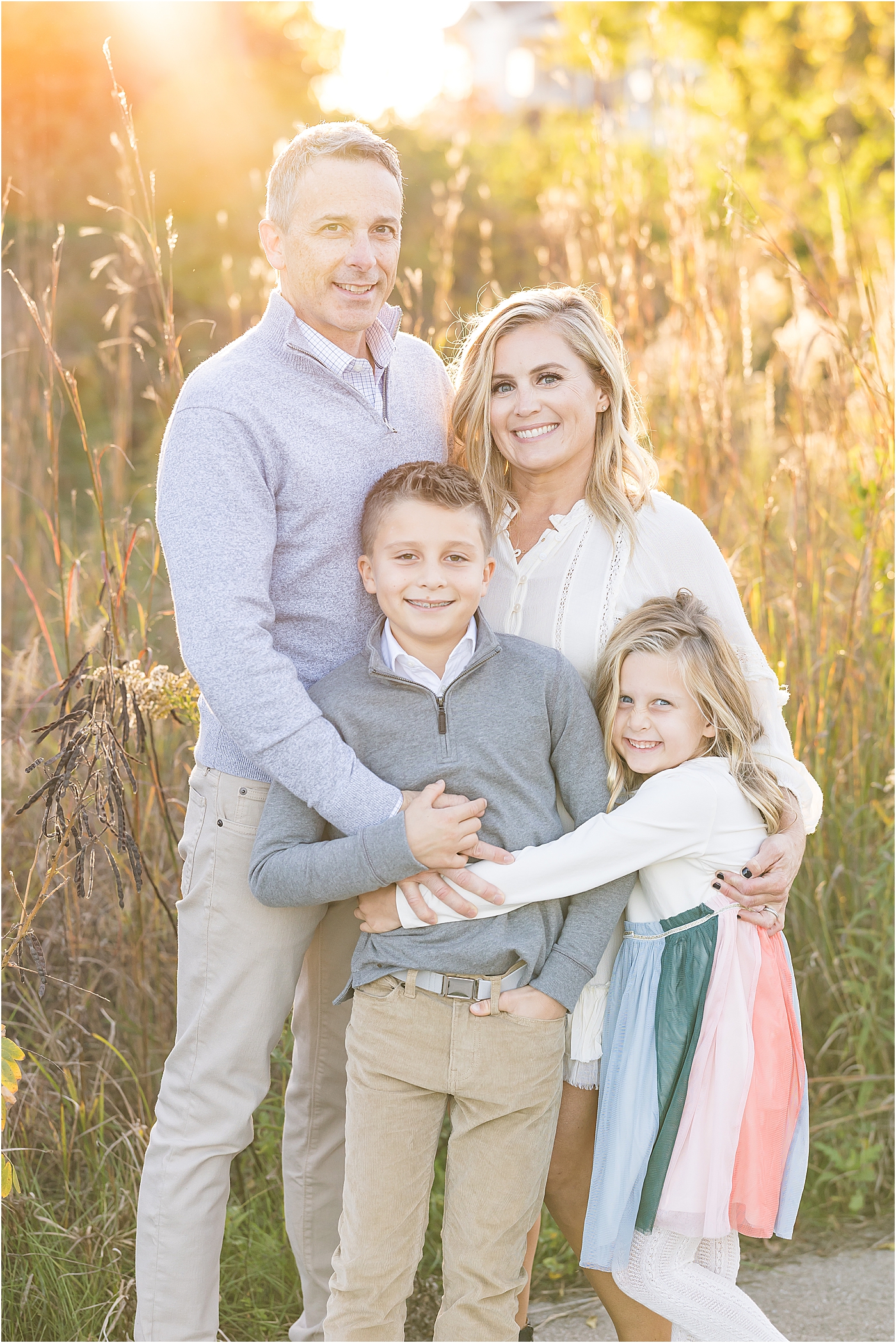 Sunset family photoshoot at The Village of West Clay | Lindsay Konopa Photography
