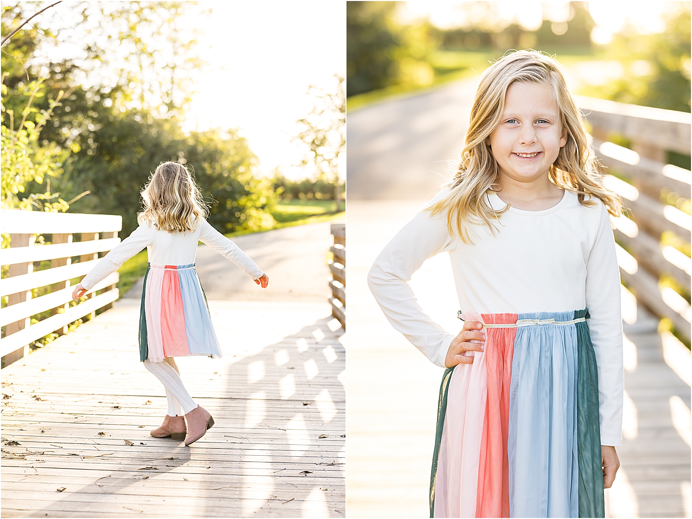 Girl twirling in rainbow skirt | Lindsay Konopa Photography